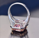 Natural Pink Spinel Gemstone Ring 925 Sterling Silver Women's Wedding Jewelry