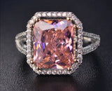 Natural Pink Spinel Gemstone Ring 925 Sterling Silver Women's Wedding Jewelry