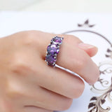 Alexandrite Ring 925 Sterling Silver Purple Women's Engagement Jewelry