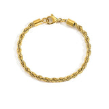 Gold Twist Cuban Chain Bracelet for Women Jewelry Gifts