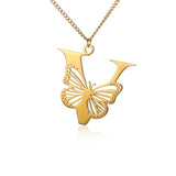 Big Butterfly Letters Pendant Necklaces For Women Jewelry