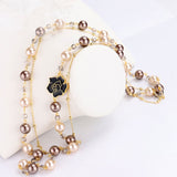 Double Layer Pearl Necklace For Women Rose Flower Women Wedding Jewelry