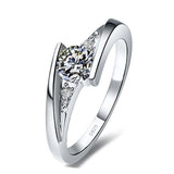 1.5ct Diamond 18K White Gold Ring Wedding Bride Women Jewelry