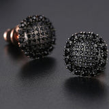 Unique Punk Iced Zircon Stud Earrings for Women Gold Wedding Jewelry