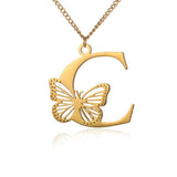 Big Butterfly Letters Pendant Necklaces For Women Jewelry