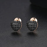 Unique Punk Iced Zircon Stud Earrings for Women Gold Wedding Jewelry