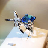 Happy Bird Zircon Ring Wedding Engagement Party Jewelry