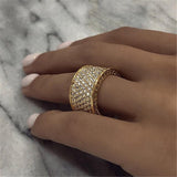 Wide Eternity Wedding Ring for Women Gold Engagement Jewelry