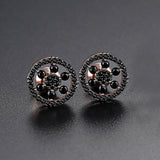 Vintage Gold Punk Iced Zircon Stud Earrings for Women Wedding  Jewelry