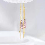 Green Tassel Earrings Drop Water Women Weddig Jewelry