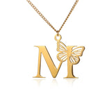 Big Butterfly Letters Pendant Necklaces For Women Jewelry