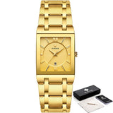 Luxury Black Gold Watch Quartz Watche Square Women Wristwatch