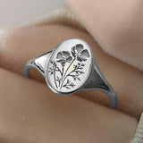 Carve flowers Ring Women Gold Engagement Party Jewelry