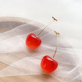 Cherry Long Drop Earrings Women Wedding Jewelry