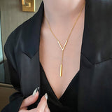 V-shaped Clavicle Necklace Gold chain Women Wedding jewelry