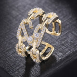 Luxury Zircon Rings for 14k Gold Women Anniversary Party Jewelry