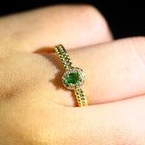 Classic Emerald Green Gemstone Ring Women Wedding Anniversary Jewelry