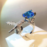 Happy Bird Zircon Ring Wedding Engagement Party Jewelry