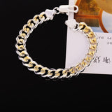 10mm Gold Chain Bracelet women wedding wedding birthday Jewelry