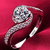 2.0ct Round Diamond Ring 18K White Gold Wedding for Women Gift Jewelry