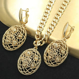 Jewellery Set Gold Jewelry for Women Wedding Bride Necklace Earrings