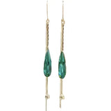 Green Tassel Earrings Drop Water Women Weddig Jewelry