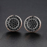 Unique Punk Iced Zircon Stud Earrings for Women Gold Wedding Jewelry