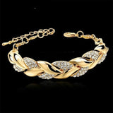 Luxury Braided Leaf Bracelet Charm Anniversary for Women Jewelry