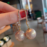 Vintage Red Angel Pearl Earrings For Women Wedding Party Jewelry