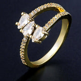 Luxury Zircon Rings for 14k Gold Women Anniversary Party Jewelry