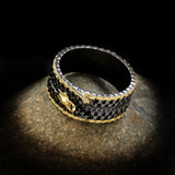 Black Zipper Ring 925 Silver For Women Bridal Party Jewelry