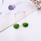 Cherry Long Drop Earrings Women Wedding Jewelry