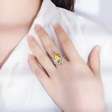 Water Drop Emerald Ring for Women Wedding Jewelry