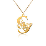 Big Butterfly Letters Pendant Necklaces For Women Jewelry