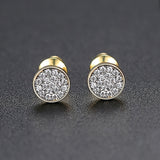 Unique Punk Iced Zircon Stud Earrings for Women Gold Wedding Jewelry