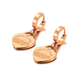 Big Heart Wedding Earrings 18K Gold For Women Jewelry