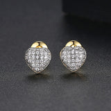 Unique Punk Iced Zircon Stud Earrings for Women Gold Wedding Jewelry