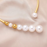 Big White Pearls Necklace For Women Gold Wedding Jewelry Gifts