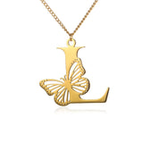 Big Butterfly Letters Pendant Necklaces For Women Jewelry