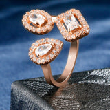 Luxury Zircon Rings for 14k Gold Women Anniversary Party Jewelry