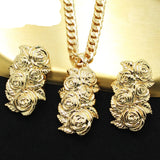 Jewellery Set Gold Jewelry for Women Wedding Bride Necklace Earrings