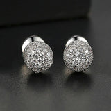 Vintage Gold Punk Iced Zircon Stud Earrings for Women Wedding  Jewelry