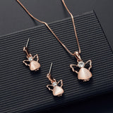 Waterdrop Rhinestone Pendant Jewelry Set Women Wedding Jewelry