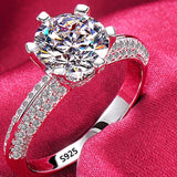 2.0ct Round Diamond Ring 18K White Gold Wedding for Women Gift Jewelry