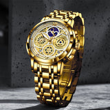 Trendy Women Gold Watch Ladies Bracelet Clock Bridal Jewelry