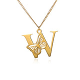 Big Butterfly Letters Pendant Necklaces For Women Jewelry