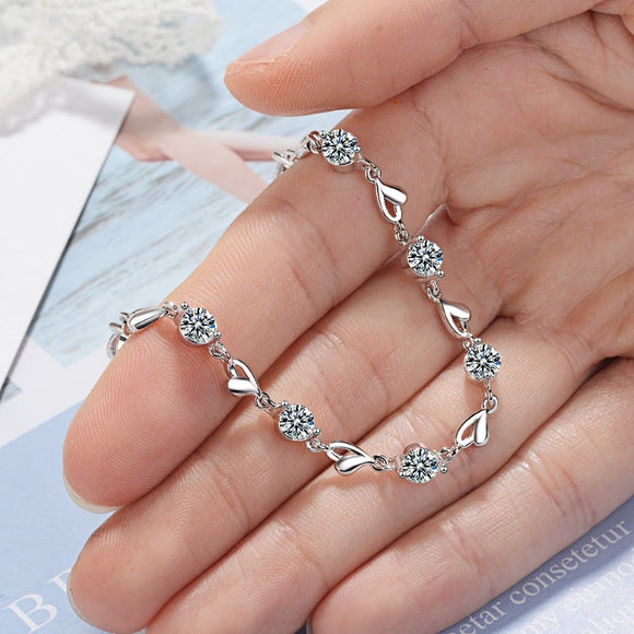 Zircon Heart Bracelet For Women Wedding Party Jewelry