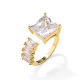 Luxury Zircon Rings for 14k Gold Women Anniversary Party Jewelry