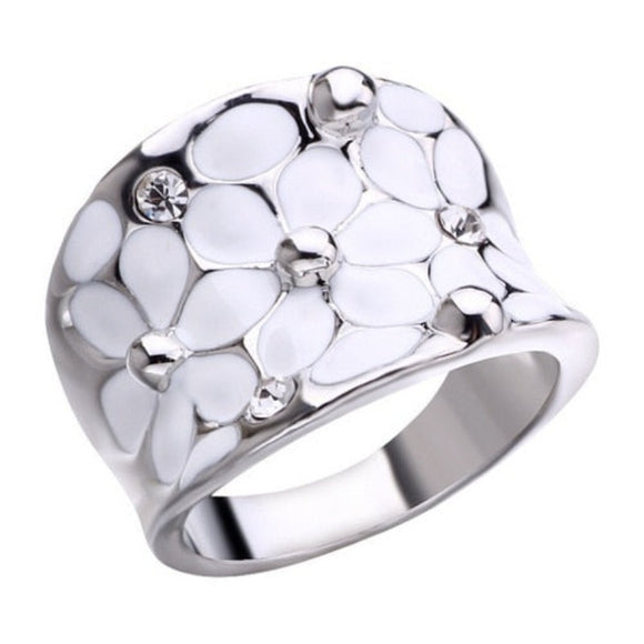 Flower Oil Dripping Ring for Women Wedding Jewellery