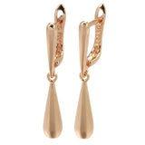 Simple Water Drop Dangle Earrings 585 Rose Gold For Women  Jewelry